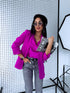 Vivid Fuchsia, ONE SIZE jacket with gathered sleeves